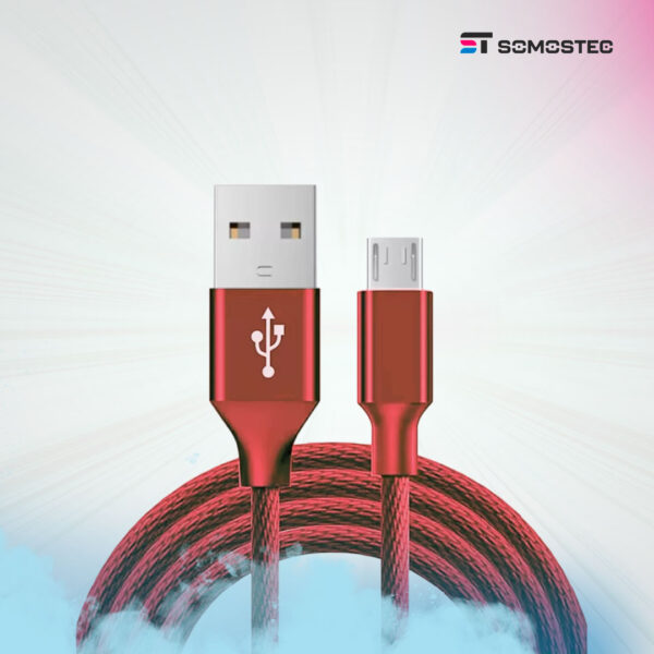 CABLE ROJO Usb Somostec Micro Trenzado Carga Rápida 3.1 A 1m - Imagen 4