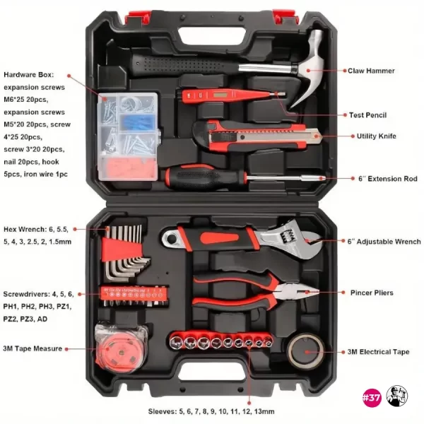 Kit de Herramientas Para el Hogar de 37 Piezas - Imagen 7