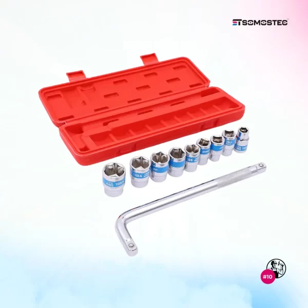 Kit de Llaves Tubo 1/2'' Cromo Vanadio: 10 Piezas en Estuche Profesional - Imagen 3