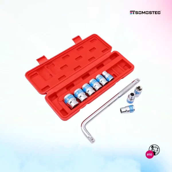 Kit de Llaves Tubo 1/2'' Cromo Vanadio: 10 Piezas en Estuche Profesional - Imagen 5