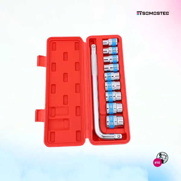 Kit de Llaves Tubo 1/2'' Cromo Vanadio: 10 Piezas en Estuche Profesional - Imagen 8