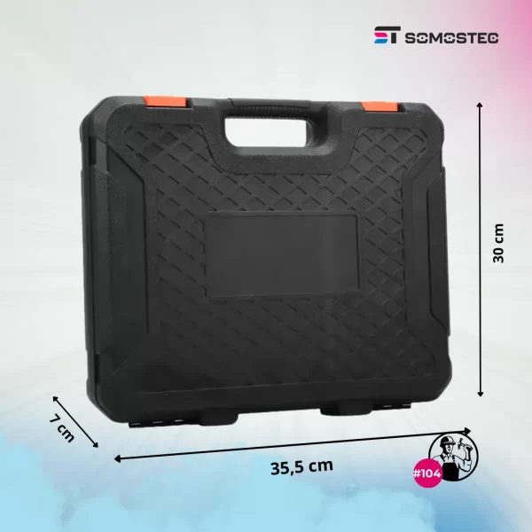 Estuche compacto con herramientas para uso profesional y doméstico.