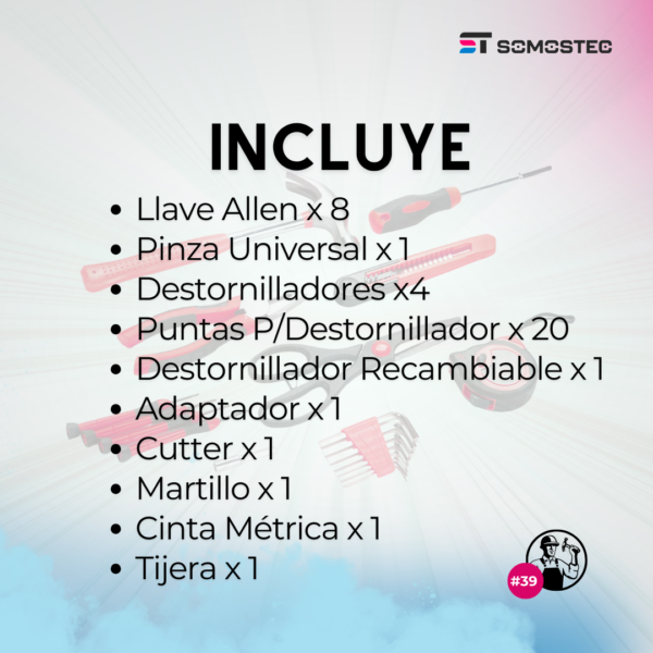 Set de Herramientas para el Hogar de 39 Piezas - Imagen 2