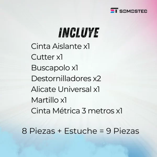 Set Básico de Herramientas de 9 Piezas: Ideal para Reparaciones Hogare?as - Imagen 5