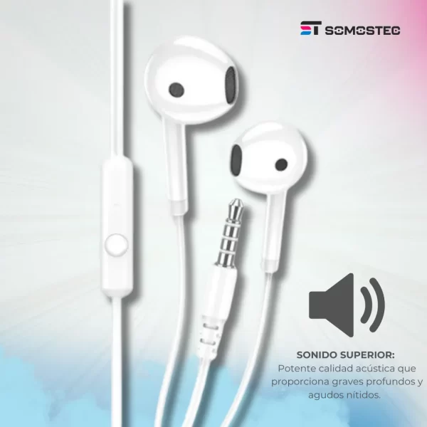 Auriculares con Micrófono KSC-1301 Blanco - Imagen 2