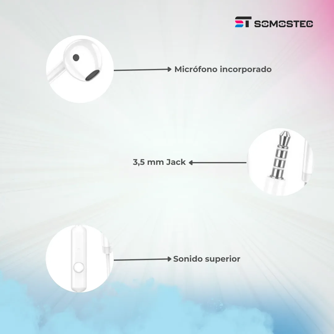 Auriculares con Micrófono KSC-1301 Blanco - Imagen 3