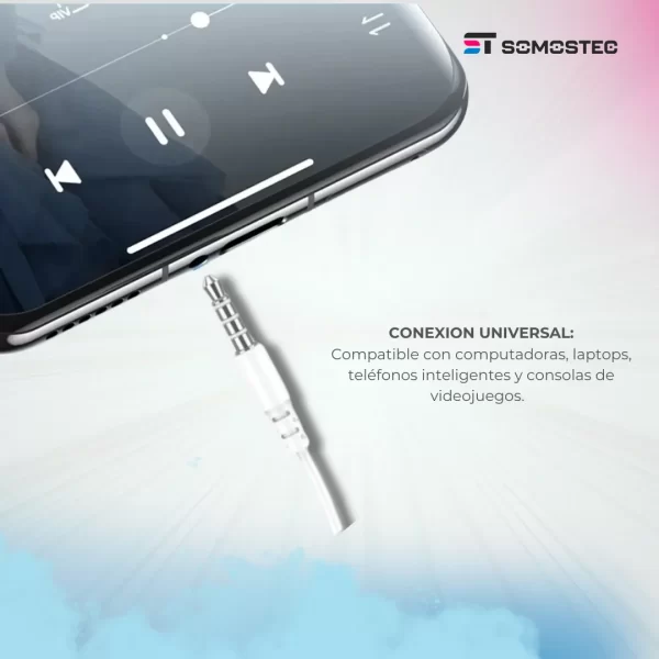 Auriculares con Micrófono KSC-1301 Blanco - Imagen 4