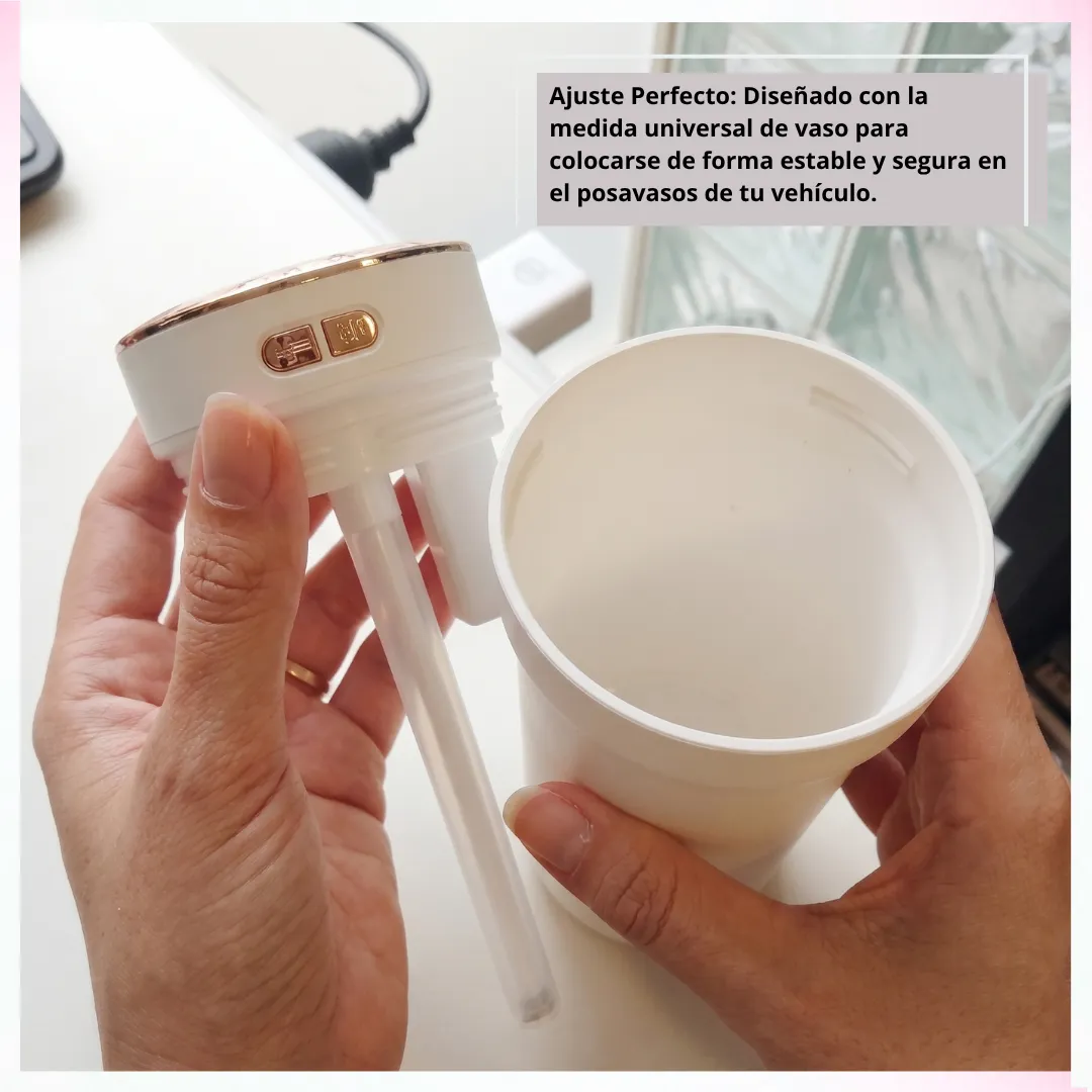 🚗 Humidificador Ultrasónico para Auto H2O – Diseño para Posavasos con Luz RGB y Filtro de Purificación 💧 - Imagen 4