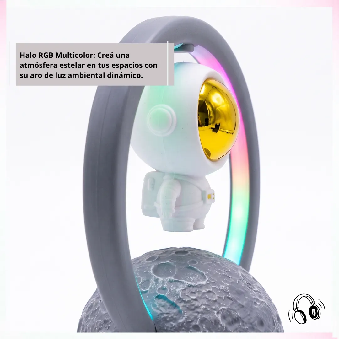 👨🚀 Parlante Bluetooth Levitador Astronauta con Luz RGB – Conexión Inalámbrica y Base Lunar Decorativa 👨🚀 - Imagen 3