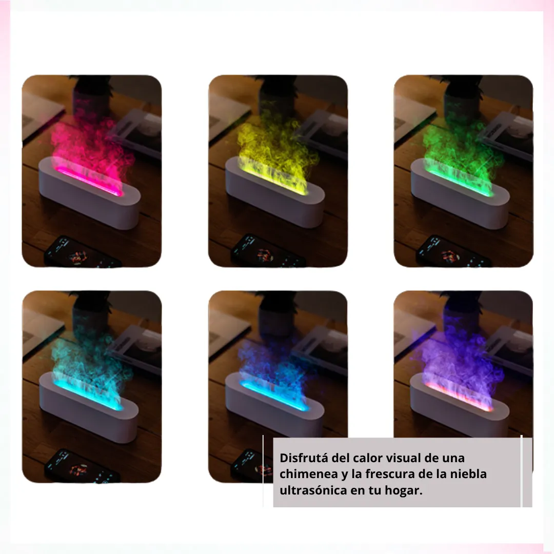 🔥 Humidificador y Difusor Ultrasónico Tipo Flame (Efecto Llama) – Tecnología Directa Sin Filtro con Cable USB y Manual 🌫️ - Imagen 4
