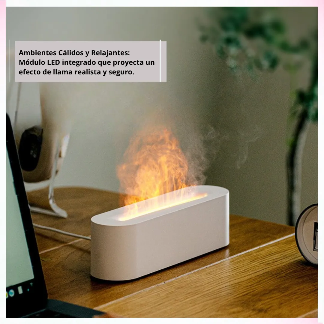 🔥 Humidificador y Difusor Ultrasónico Tipo Flame (Efecto Llama) – Tecnología Directa Sin Filtro con Cable USB y Manual 🌫️ - Imagen 5