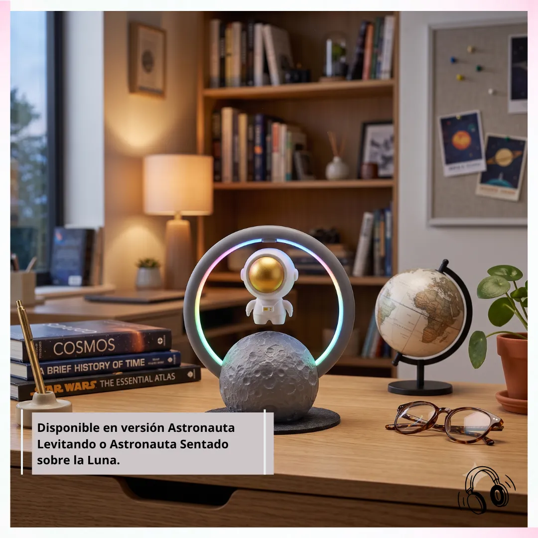 👨🚀 Parlante Bluetooth Levitador Astronauta con Luz RGB – Conexión Inalámbrica y Base Lunar Decorativa 👨🚀 - Imagen 6