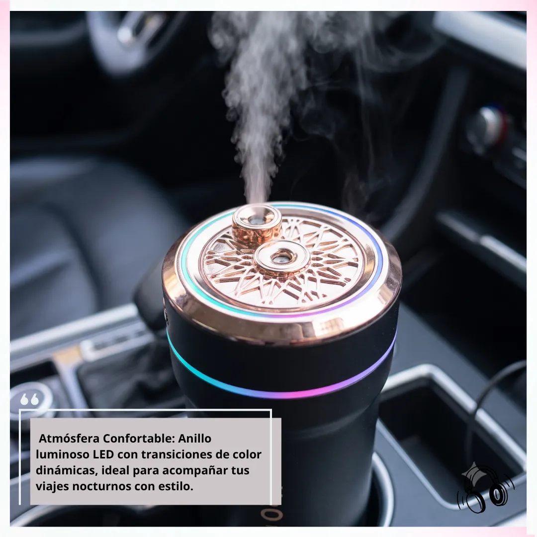 🚗 Humidificador Ultrasónico para Auto H2O – Diseño para Posavasos con Luz RGB y Filtro de Purificación 💧 - Imagen 6