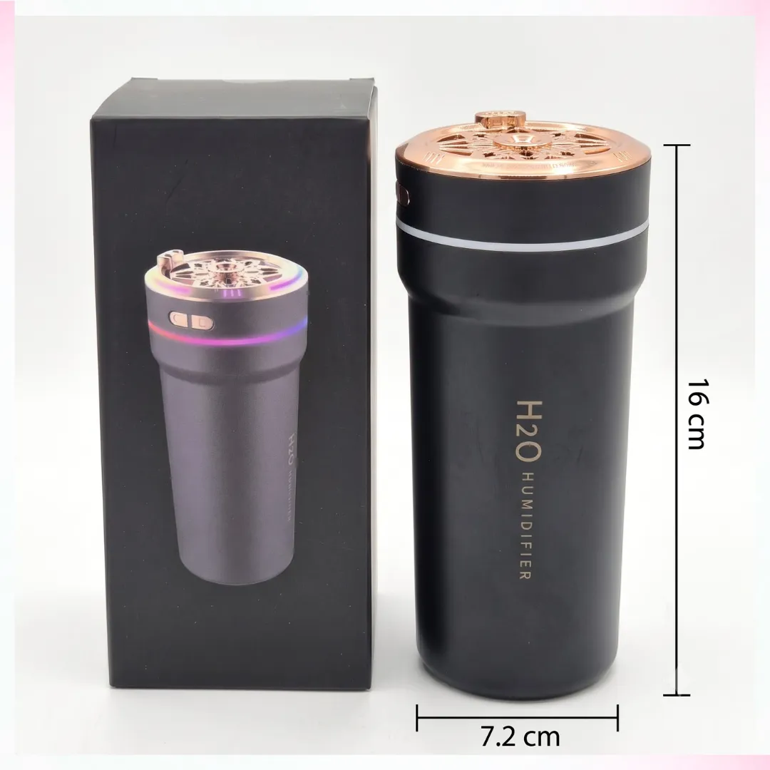 🚗 Humidificador Ultrasónico para Auto H2O – Diseño para Posavasos con Luz RGB y Filtro de Purificación 💧 - Imagen 9