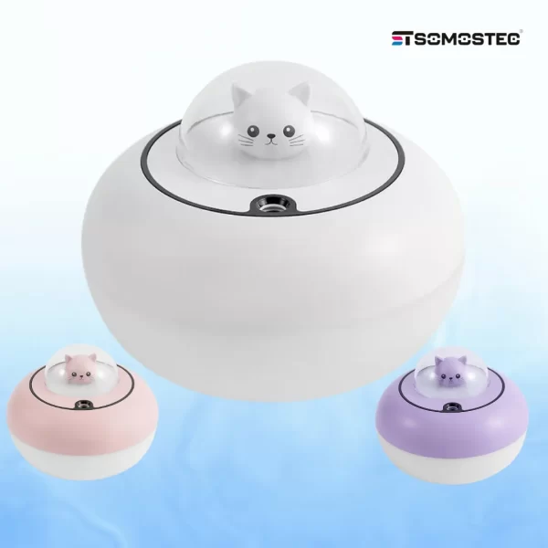 Humidificador Gatito con Nave Espacial LED - Imagen 3