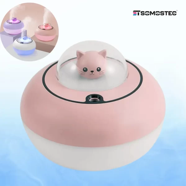 Humidificador Nave Gatito Rosa