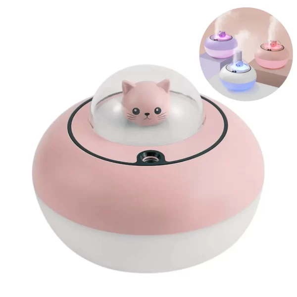 Humidificador Gatito con Nave Espacial LED - Imagen 13