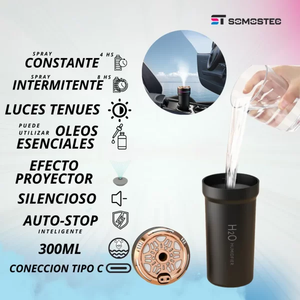 Humidificador con proyector de estrellas para auto - Imagen 21