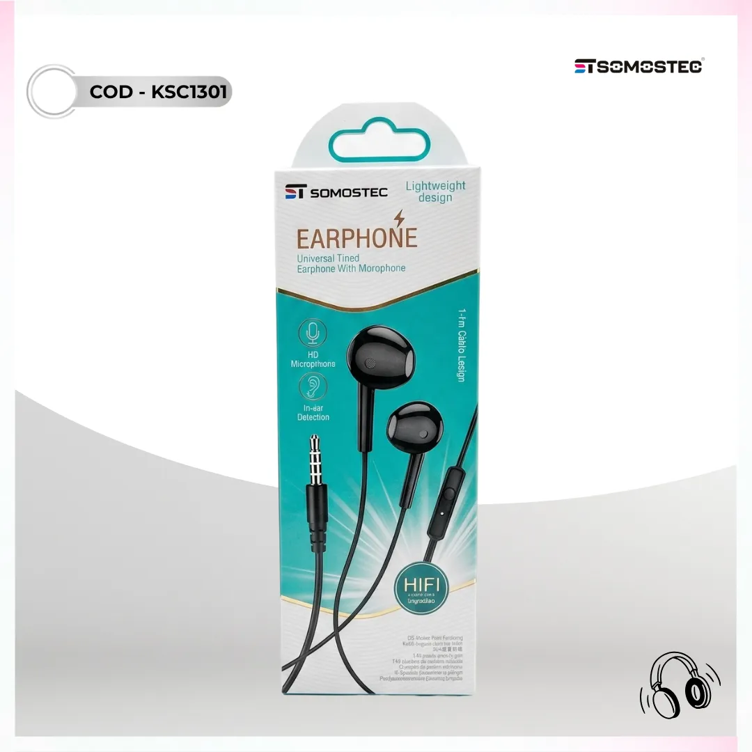 🎧 Auriculares Intraurales con Cable KSC1301 – Sonido HiFi y Micrófono HD (Conector Universal 3.5mm) 🔌