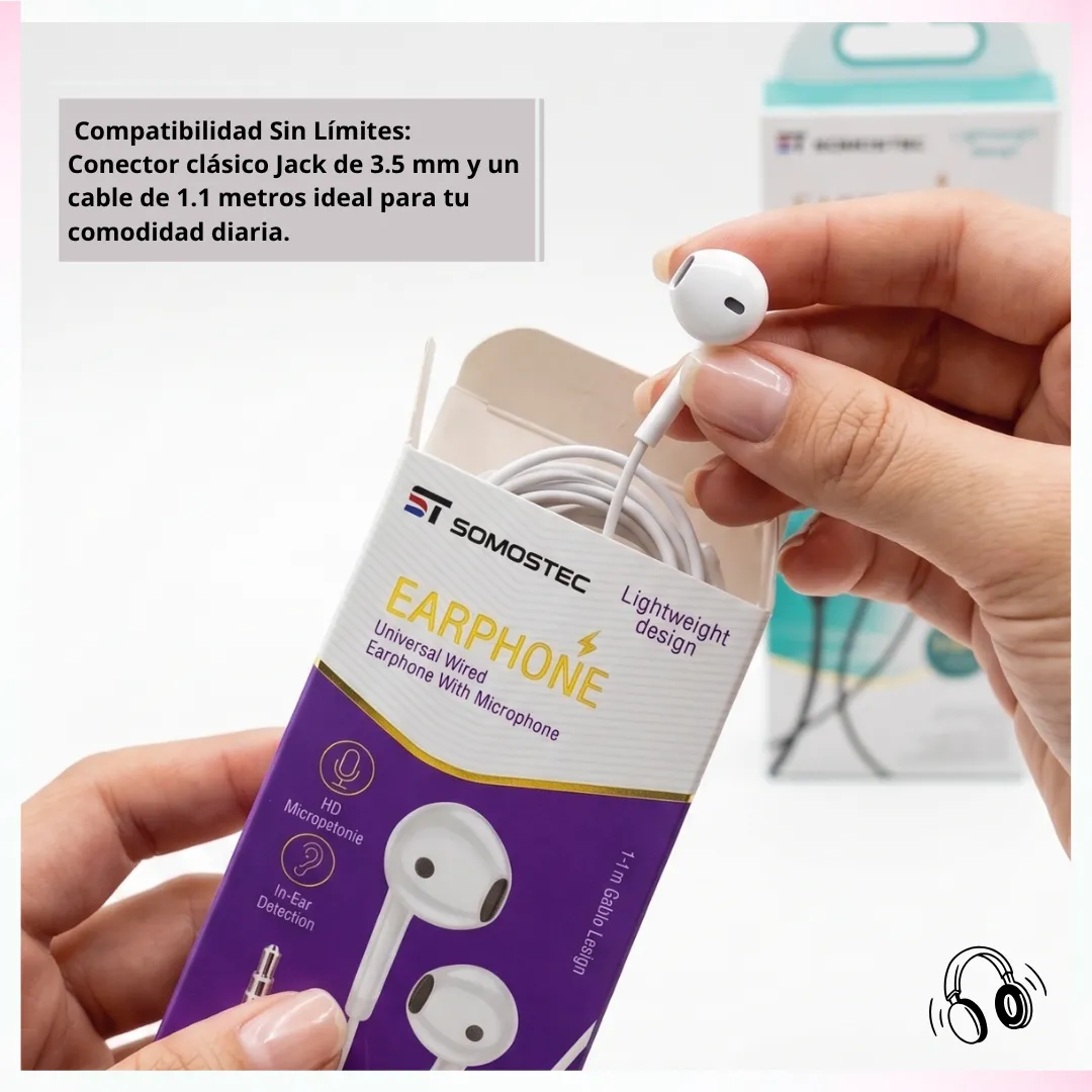 🎧 Auriculares con Cable KSC1301 – Sonido HiFi y Micrófono HD (Conector Universal 3.5mm) 🔌 - Imagen 3