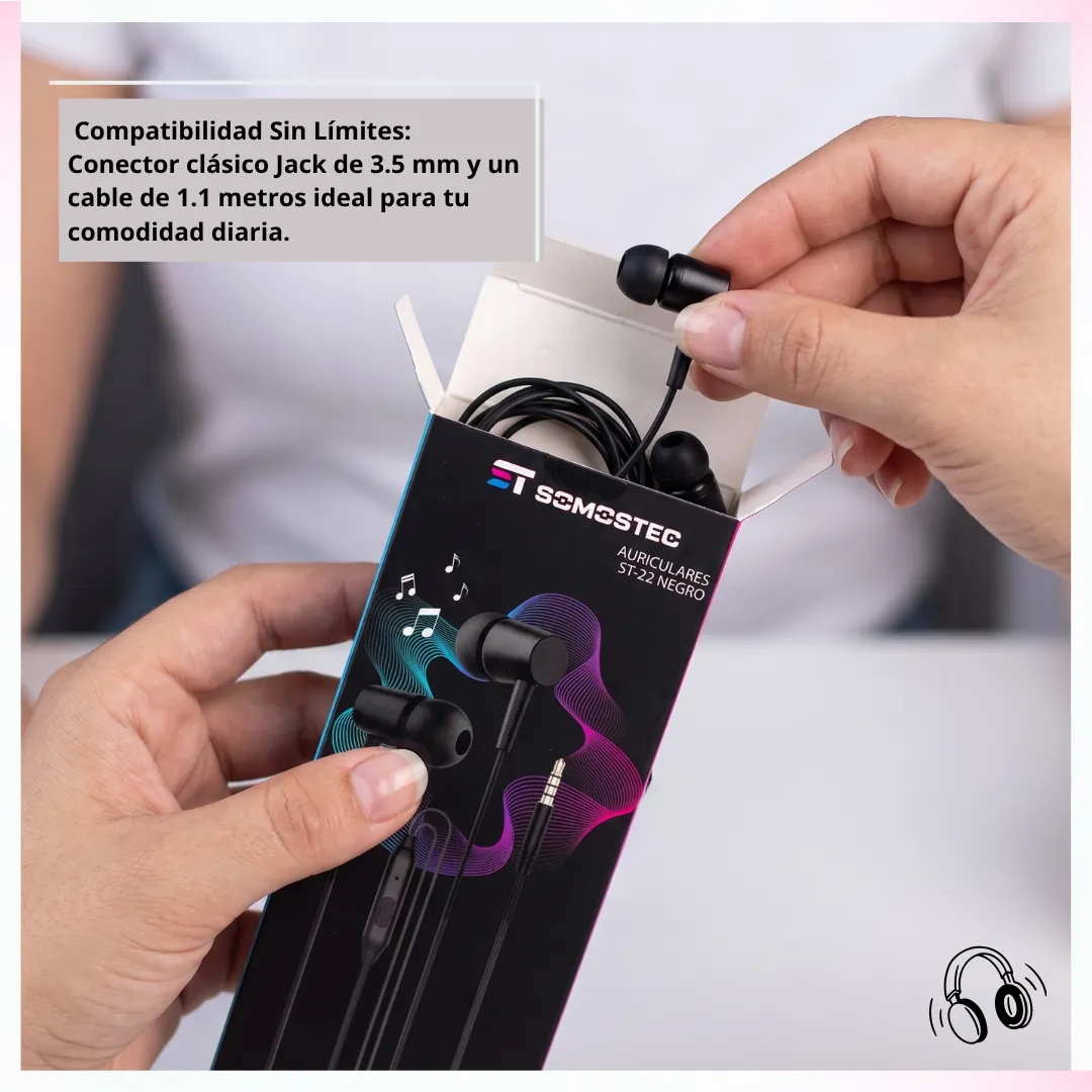 🎧 Auriculares In-Ear con Cable ST11 – Sonido Envolvente y Micrófono Integrado (Conector 3.5mm) 🔌 - Imagen 4