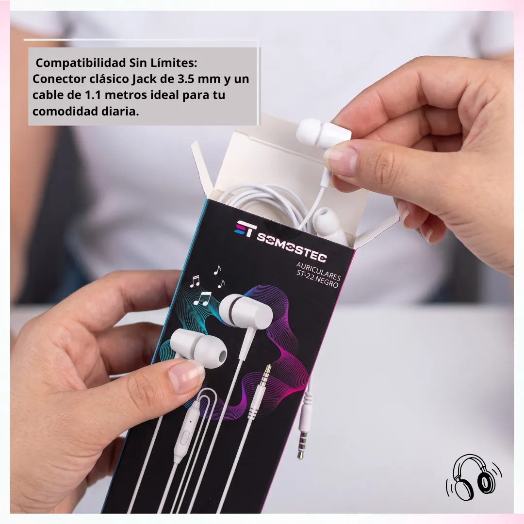 🎧 Auriculares In-Ear con Cable ST11 – Sonido Envolvente y Micrófono Integrado (Conector 3.5mm) 🔌 - Imagen 4
