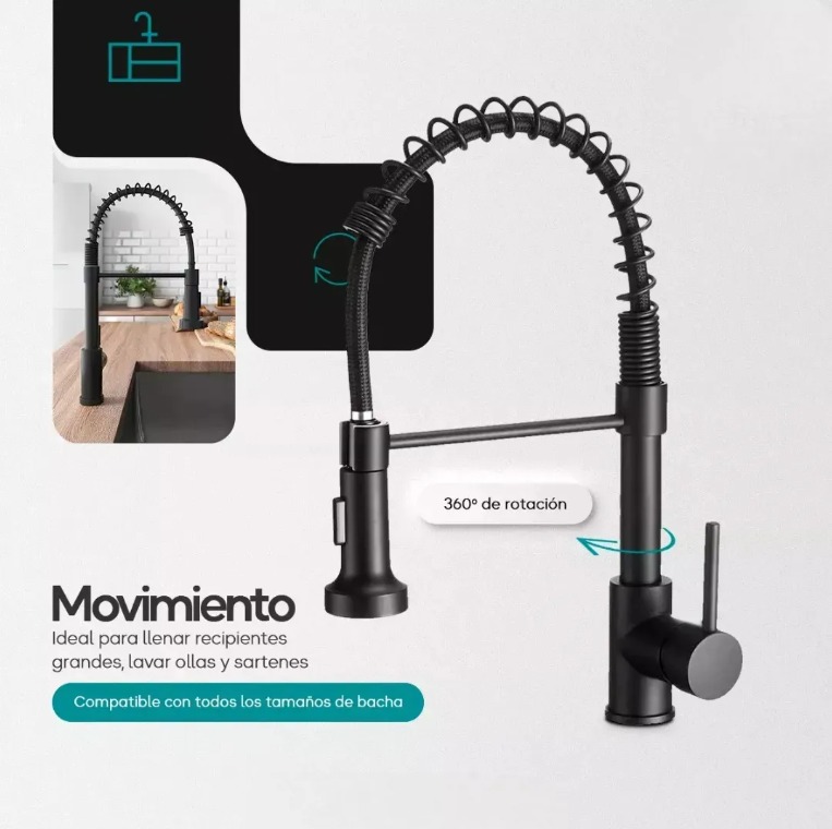 MONOCOMANDO EXTENSIBLE GOURMET NEGRA GF-025 - Imagen 2