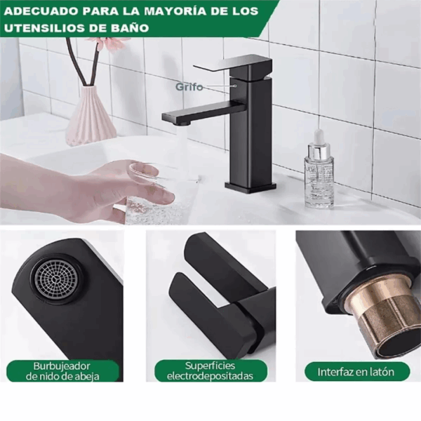 MONOCOMANDO BAÑO CUBO GF-011 NEGRA - Imagen 5