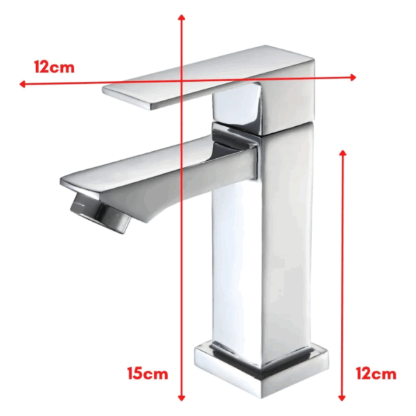 MONOCOMANDO BAÑO CUBO GF-010 PLATA - Imagen 4