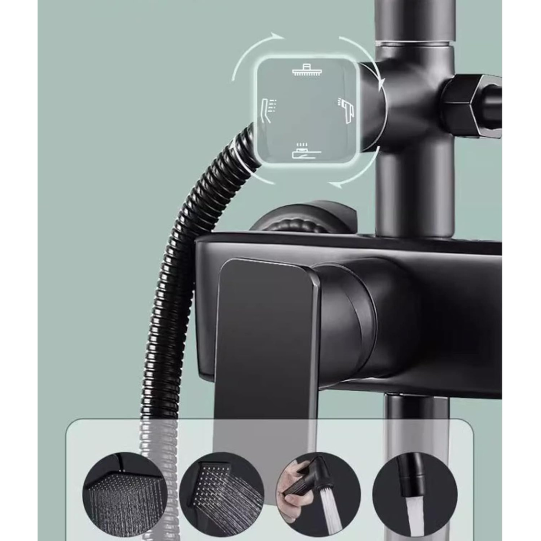 DUCHA COLUMNA EXTERIOR NEGRA GF-019 - Imagen 5