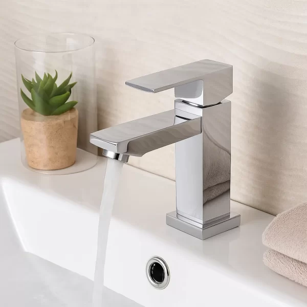 MONOCOMANDO BAÑO CUBO GF-010 PLATA - Imagen 2