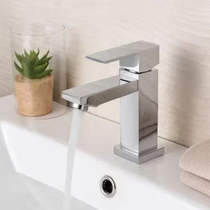 MONOCOMANDO BAÑO CUBO GF-010 PLATA